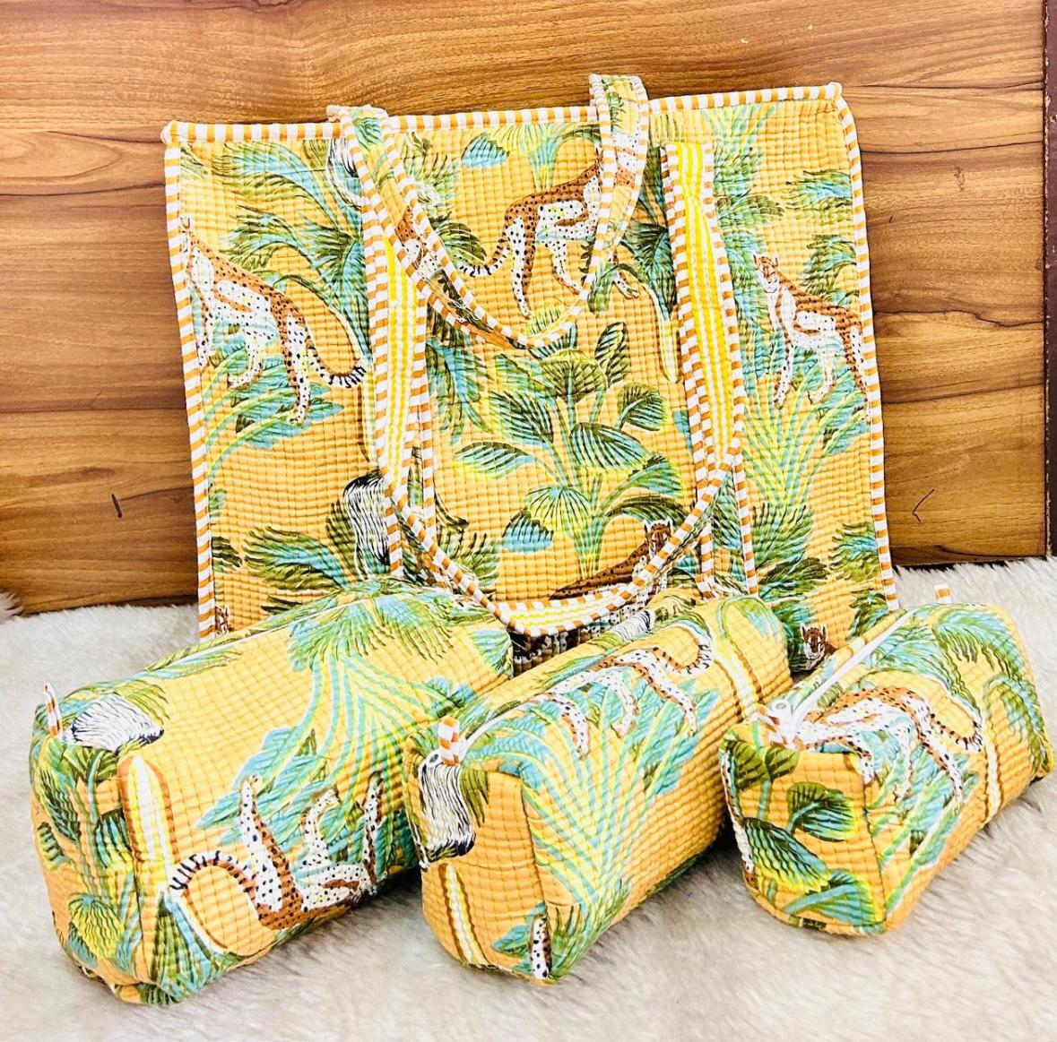Handmade cotton tote bags and quilted fabric bags by Loomira Crafts